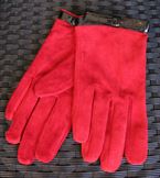 Handsker i 100% læder Rød